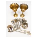 Mixed Metal-Tone Flatware And Goblets