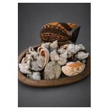 Carved Wooden Fish & Seashell Decor