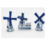 Blue-and-White Windmill Figurine Group