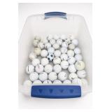 Assorted Golf Balls In Storage Bin