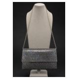 Silver-Tone Embellished Clutch Handbag