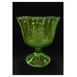 Anchor Hocking Pattern Green Glass Grape Compote