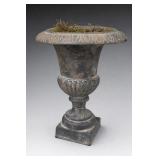 Dark-Finished Iron Decorative Urn Heavy