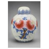 Chinese Porcelain Cherry Blossom Lidded Jar