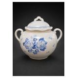 Blue Floral Ceramic Covered Bowl