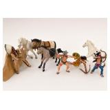 Western-Themed Painted Figurine Collection