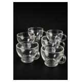 Clear Glass Handled Cups Punchbowl Cups