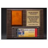 SilverStar David Justice Tomahawkin Plaque
