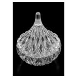 Clear Cut-Glass Covered Candy Dish