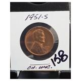 1951-S Lincoln Wheat Cent