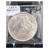 1889 Morgan Dollar, About UNC, Silver