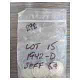 Qty 15 1942-D Jefferson Nickel Collection