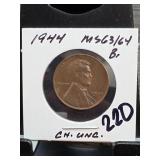 1944 Lincoln Wheat Cent, MS63/64