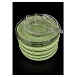 Pier 1 Flowers Green Earthenware Plates & Bowl