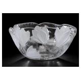 Clear Glass Leaf Relief Bowl