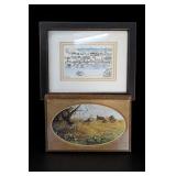 Signed Ephraim Folk Art Landscape & Framed Print