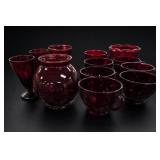 Vintage Anchor Hocking Royal Ruby Punch Bowl Set