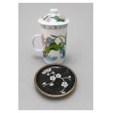 China-Marked Cloisonnï¿½ Plate & Floral Tea Mug