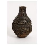 Carved Zitan Dragon Vase