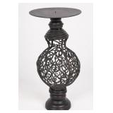 Openwork Metal Pedestal Candle Holder