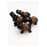 Set of 4 Black Thai Feng Shui Elephant Figurines