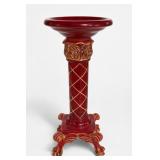 Red Ornate Pedestal Candle Holder