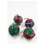 Set of 4 Porcelain Christmas Ornament Boxes