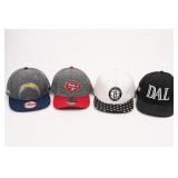 New Era NFL Team Baseball Caps, 4-Piece Lot
