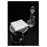 Swiss Handkerchiefs & Glass Decanter