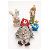 Clown Doll, Figurines & Hand-Painted Trinket Box