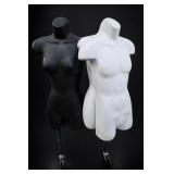 Pair of Female Body Mannequins, Black & White