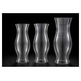 Clear Glass Hurricane Lamp Shades, Set Of 3