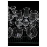 Vintage Clear Glass Goblets & Stemware Assortment