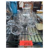 Set of 8 Clear Stemmed Brandy Glasses