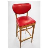 Vintage Mid Century Red Bar Stool