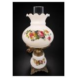 Vintage Floral Electric Hurricane Table Lamp