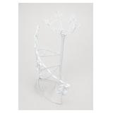 White Wrought Iron 3-Tier Scrollwork Plant Stand
