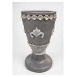 Ornate Gray Urn Planter With Pedestal Mexico