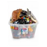 Mixed Toy Vehicles In Rubbermaid FreshTops Bin
