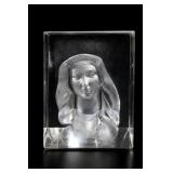 Viking Glass Madonna Glass Sculpture Signed