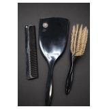 Stanley Black Grooming Mirror Brush Comb Set