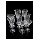 Etched Floral Glassware Group