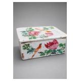 Antique Chinese Famille Rose Birds Porcelain Box