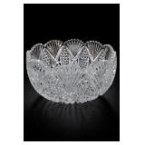 Crystal Cut Glass Bowl With Scallop Shell Pattern