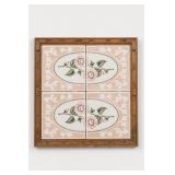 Mexican Floral Ceramic Tile Wall Hanging