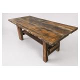 Reclaimed Wood Farmhouse Trestle Dining Table