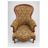 Victorian Upholstered Floral Armchair