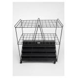 Vintage Mid-Century Black Wire Rolling Stand