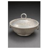 Vintage Hammered Aluminum Serving Dish With Lid