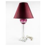 Vintage Cranberry Glass Table Lamp